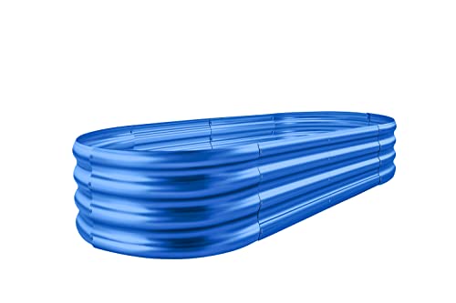 Land Guard Galvanized Raised Garden Bed Kit, Galvanized Planter Garden Boxes Outdoor, Oval Large Metal for Vegetables…………