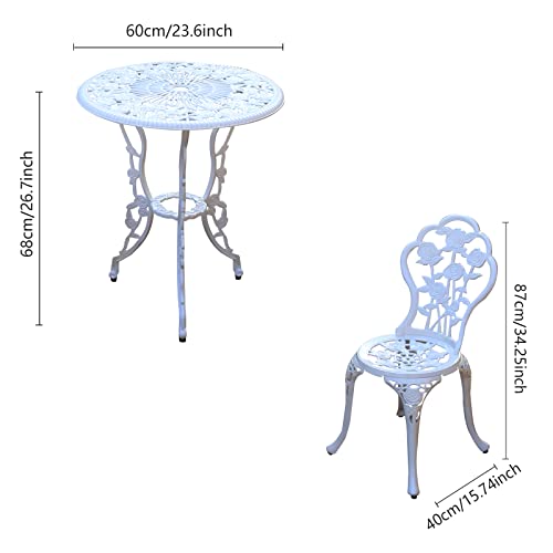 JARDIN DE CENTENNIAL Patio Bistro Set.Rust-Resistant Cast Aluminum Bistro Table Set with Umbrella Hole for Backyard (Rose Copper)