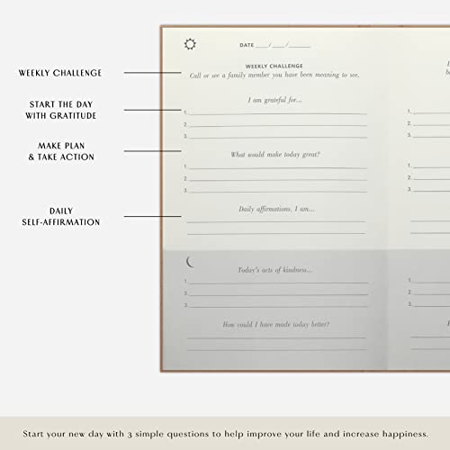 The Gratitude Journal : Five Minutes a Day for More Happiness, Positivity, Affirmation, Productivity, Mindfulness & Self Care - A Simple Effective Undated Daily Guide Planner for Women & Men (Beige)