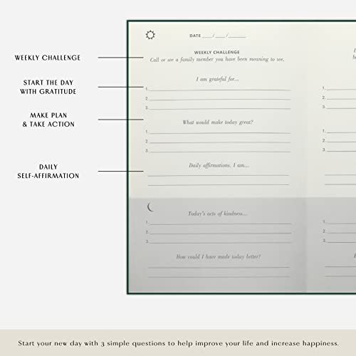 The Gratitude Journal : Five Minutes a Day for More Happiness, Positivity, Affirmation, Productivity, Mindfulness & Self Care - A Simple Effective Undated Daily Guide Planner for Women & Men (Beige)