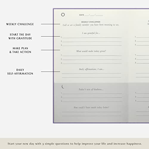 The Gratitude Journal : Five Minutes a Day for More Happiness, Positivity, Affirmation, Productivity, Mindfulness & Self Care - A Simple Effective Undated Daily Guide Planner for Women & Men (Beige)