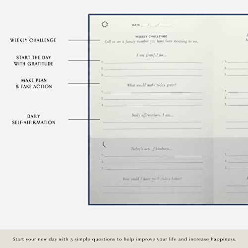 The Gratitude Journal : Five Minutes a Day for More Happiness, Positivity, Affirmation, Productivity, Mindfulness & Self Care - A Simple Effective Undated Daily Guide Planner for Women & Men (Beige)