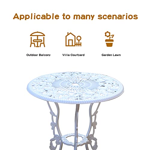 JARDIN DE CENTENNIAL Patio Bistro Set.Rust-Resistant Cast Aluminum Bistro Table Set with Umbrella Hole for Backyard (Rose Copper)