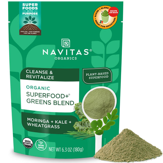 Navitas Organics Superfood+ Adaptogen Blend for Stress Support (Maca + Reishi + Ashwagandha), 6.3oz Bag, 30 Servings — Organic, Non-GMO, Vegan, Gluten-Free, Keto & Paleo.