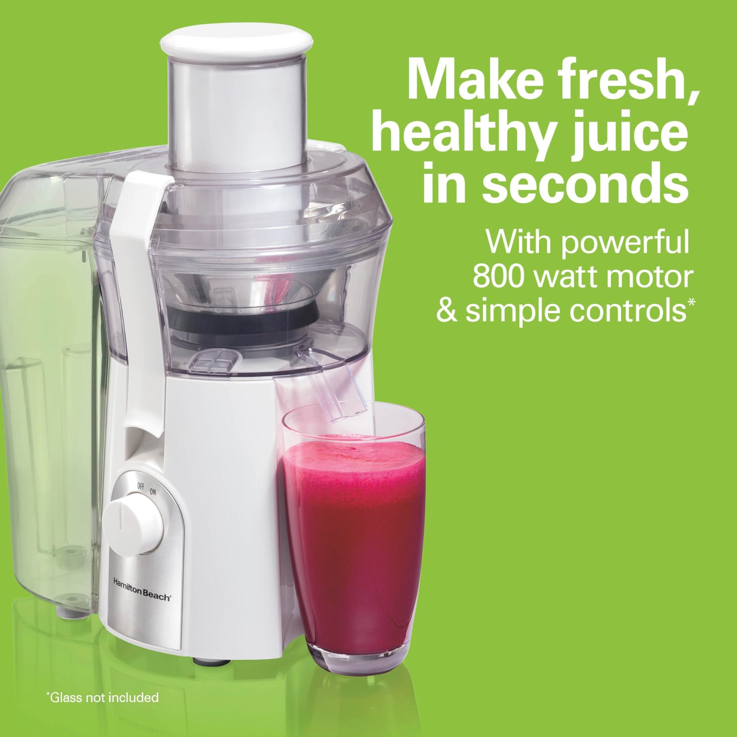 Hamilton Beach Juicer Machine, Big Mouth Large 3” Feed Chute for Whole Fruits and Vegetables, Easy to Clean, Centrifugal Extractor, BPA Free, 800W Motor, Black