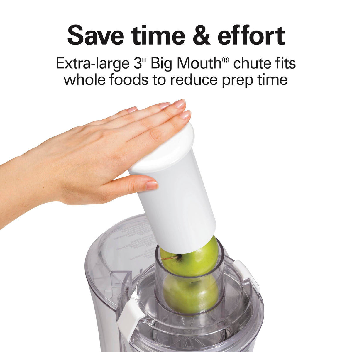 Hamilton Beach Juicer Machine, Big Mouth Large 3” Feed Chute for Whole Fruits and Vegetables, Easy to Clean, Centrifugal Extractor, BPA Free, 800W Motor, Black