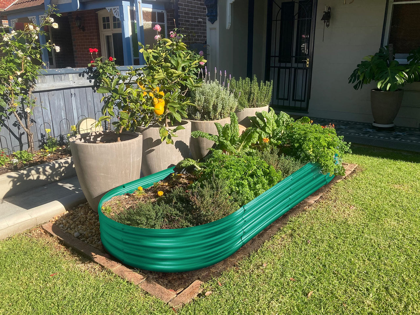 Land Guard Galvanized Raised Garden Bed Kit, Galvanized Planter Garden Boxes Outdoor, Oval Large Metal for Vegetables…………
