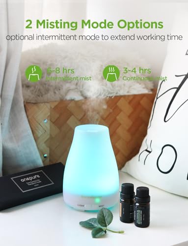 InnoGear Essential Oil Diffuser with Oils, 100ml Aromatherapy Diffuser with 6 Essential Oils Set, Aroma Cool Mist Humidifier Gift Set, Dark Wood Grain