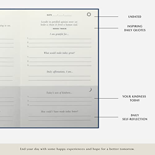 The Gratitude Journal : Five Minutes a Day for More Happiness, Positivity, Affirmation, Productivity, Mindfulness & Self Care - A Simple Effective Undated Daily Guide Planner for Women & Men (Beige)