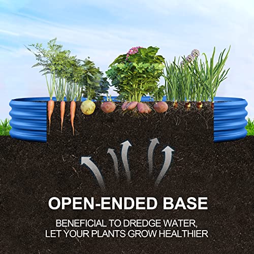 Land Guard Galvanized Raised Garden Bed Kit, Galvanized Planter Garden Boxes Outdoor, Oval Large Metal for Vegetables…………