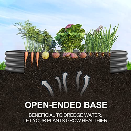 Land Guard Galvanized Raised Garden Bed Kit, Galvanized Planter Garden Boxes Outdoor, Oval Large Metal for Vegetables…………