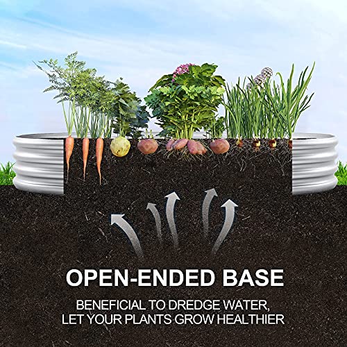 Land Guard Galvanized Raised Garden Bed Kit, Galvanized Planter Garden Boxes Outdoor, Oval Large Metal for Vegetables…………