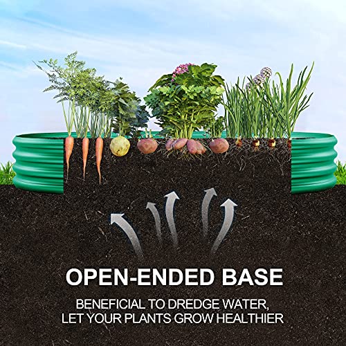 Land Guard Galvanized Raised Garden Bed Kit, Galvanized Planter Garden Boxes Outdoor, Oval Large Metal for Vegetables…………