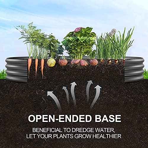 Land Guard Galvanized Raised Garden Bed Kit, Galvanized Planter Garden Boxes Outdoor, Oval Large Metal for Vegetables…………