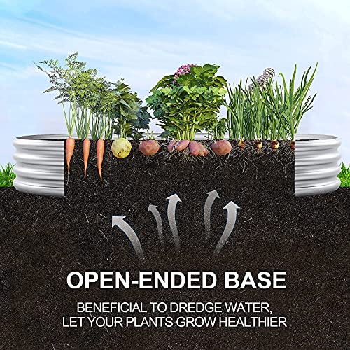 Land Guard Galvanized Raised Garden Bed Kit, Galvanized Planter Garden Boxes Outdoor, Oval Large Metal for Vegetables…………