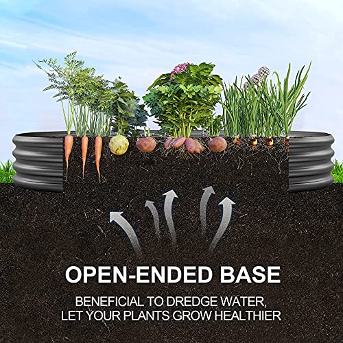 Land Guard Galvanized Raised Garden Bed Kit, Galvanized Planter Garden Boxes Outdoor, Oval Large Metal for Vegetables…………