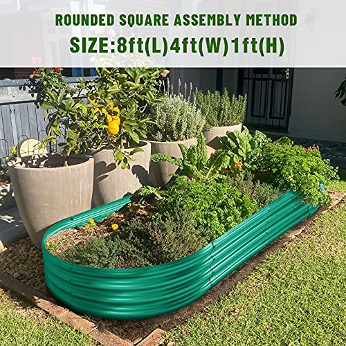 Land Guard Galvanized Raised Garden Bed Kit, Galvanized Planter Garden Boxes Outdoor, Oval Large Metal for Vegetables…………