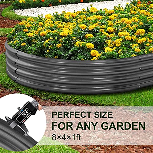 Land Guard Galvanized Raised Garden Bed Kit, Galvanized Planter Garden Boxes Outdoor, Oval Large Metal for Vegetables…………