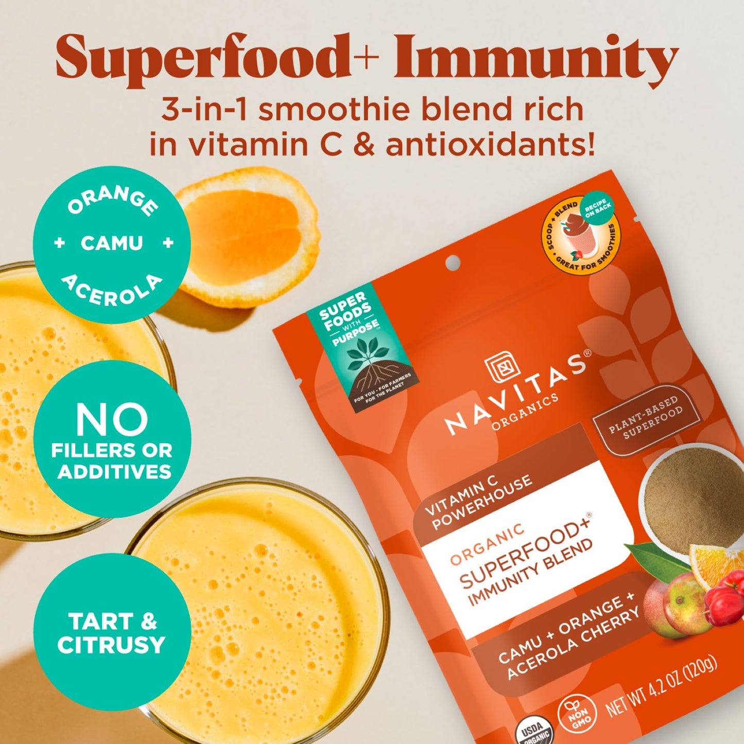 Navitas Organics Superfood+ Adaptogen Blend for Stress Support (Maca + Reishi + Ashwagandha), 6.3oz Bag, 30 Servings — Organic, Non-GMO, Vegan, Gluten-Free, Keto & Paleo.