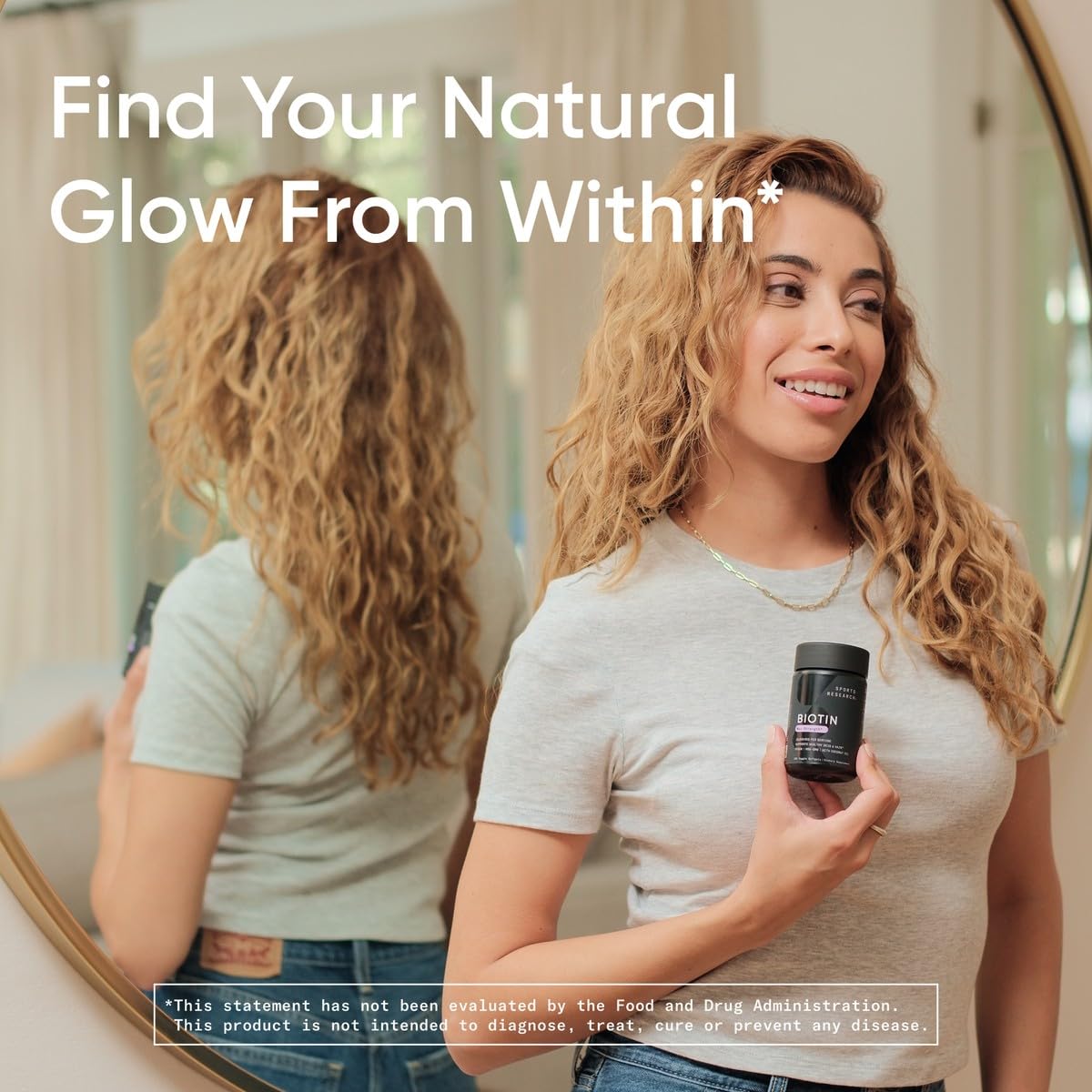 Sports Research® Biotin 10,000mcg with Organic Coconut Oil - Biotin (Vitamin B7) for Healthy Skin and Hair Support* - for Women and Men - Vegan, Non-GMO, Gluten & Soy-Free - 30 Veggie Softgels