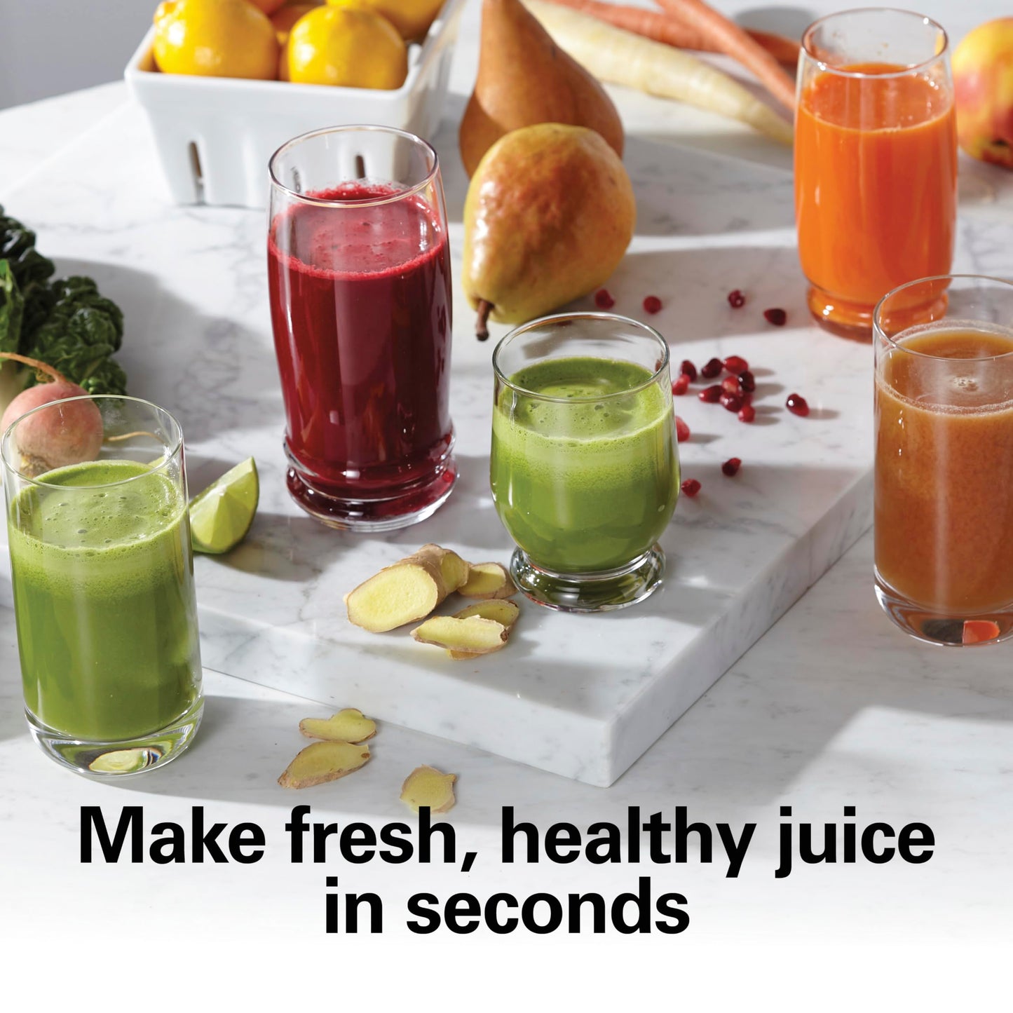 Hamilton Beach Juicer Machine, Big Mouth Large 3” Feed Chute for Whole Fruits and Vegetables, Easy to Clean, Centrifugal Extractor, BPA Free, 800W Motor, Black