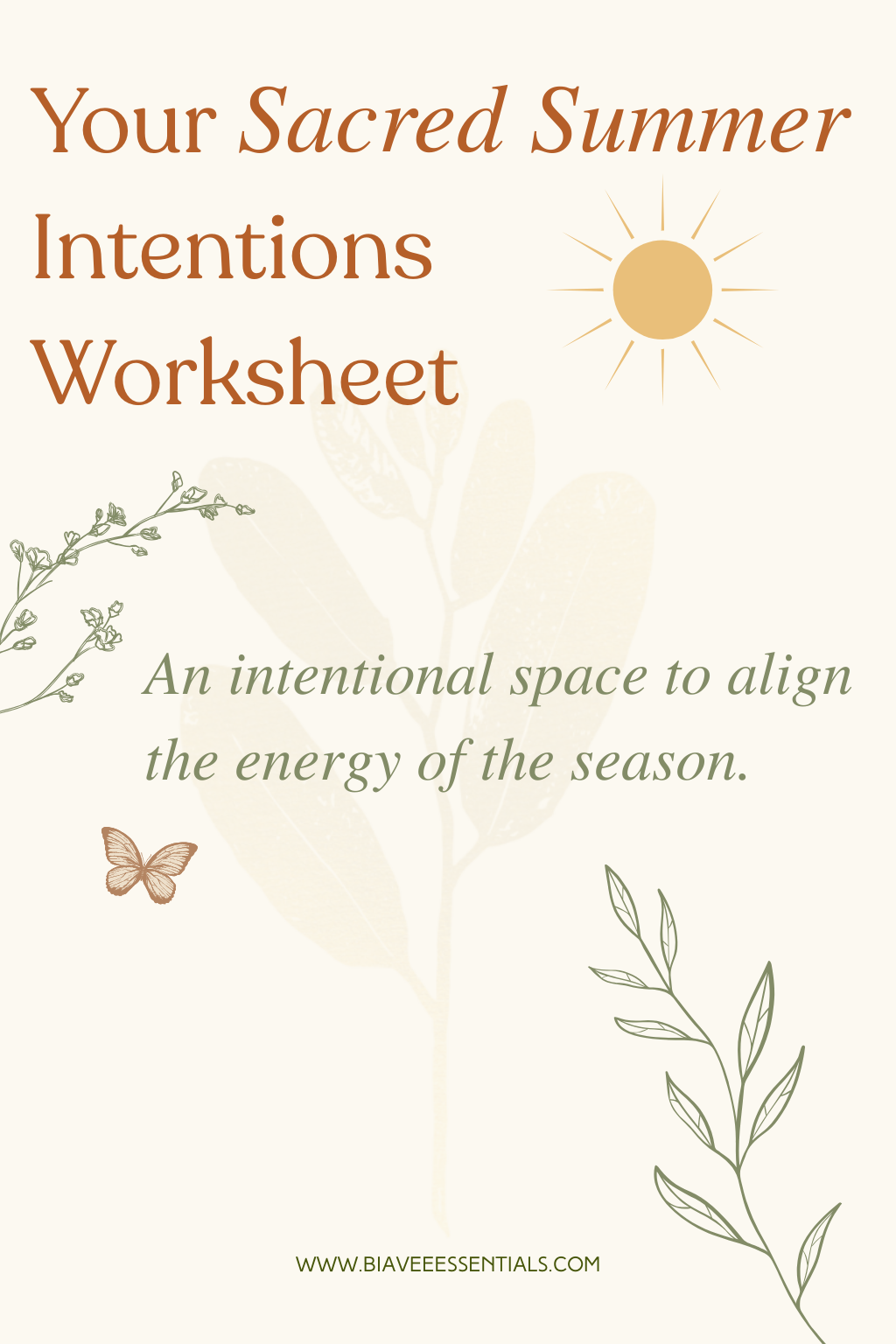 Your Sacred Summer Intentions FREE Printable Worksheet