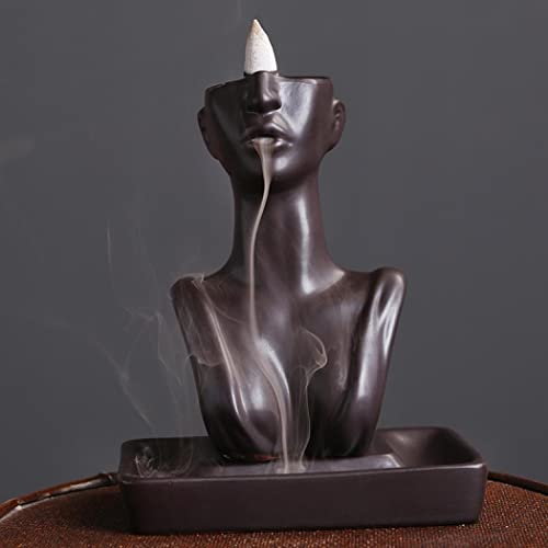 Incense Holder Incense Burner Head Aromatherapy with Incense Cones and Incense Stick (Black)